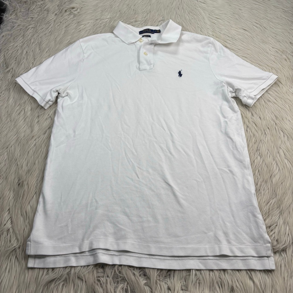 POLO Ralph Lauren Women's M White Classic Fit SS Polo Shirt Preppy Heritage